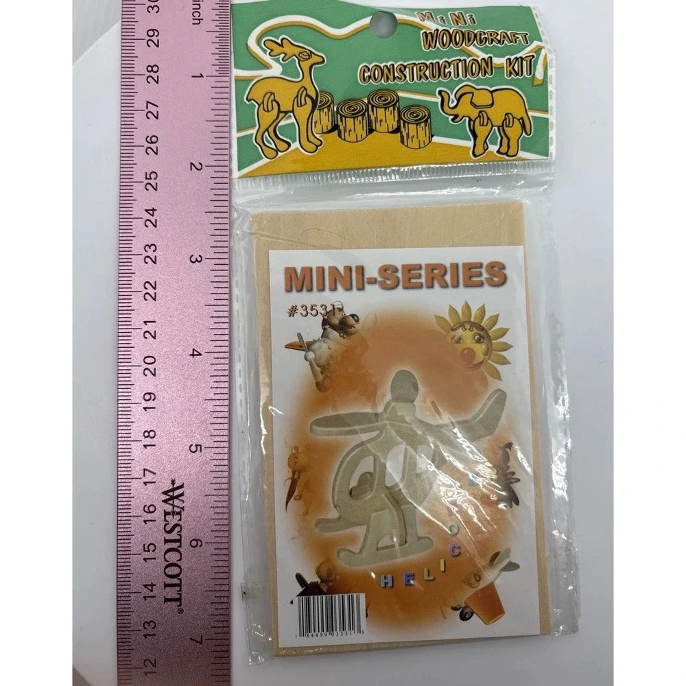 Mini Wood Helicopter Puzzle 3-D Wood Model Build Kit Gift Craft Construction